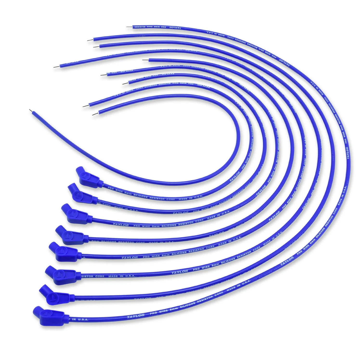 Spark Plug Wire Set Universal 8mm Silicone 135_ 3500 ohm_ft Prowire Blue 70653